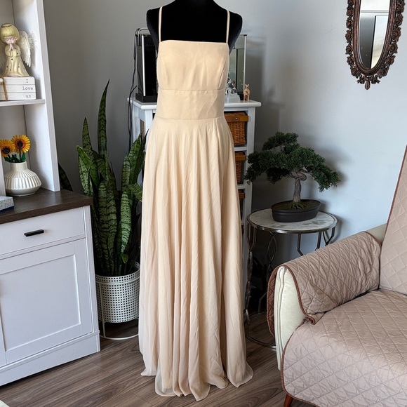 JJs House Dresses & Skirts - JJs House Cream Spaghetti Strap Prom Dress